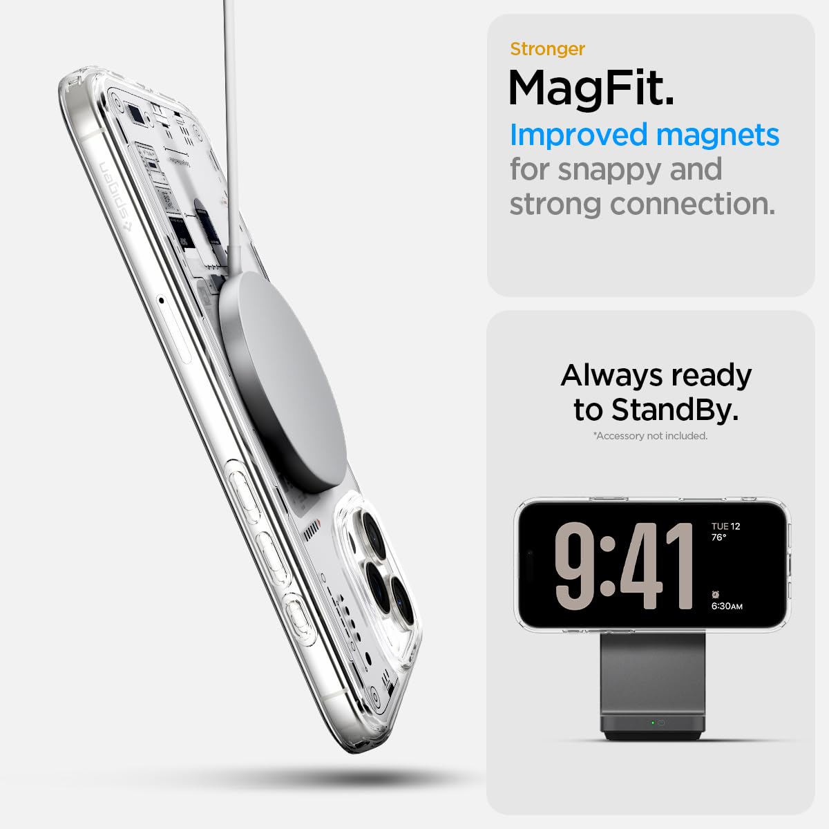iPhone 16 Pro Hybrid Neo One Series, Machinery Design Shockproof Case with Magsafe - Clear